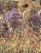 Frederick Friesek Lady in a Garden oil painting